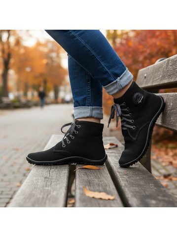 LEGUANO CHESTER Light Black | Kotníkové barefoot boty