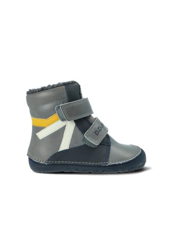 D.D.STEP W073-52306 Šedá | Dětské zimní zateplené barefoot boty