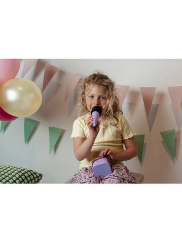 BLUETOOTH KARAOKE SET MIKROFON A REPRODUKTOR Fialový 2