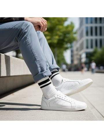 GROUNDIES Galaxy White/Sky Blue | Dámské barefoot tenisky