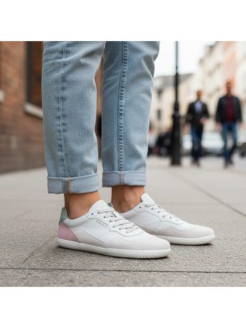 GROUNDIES Galaxy White/Sky Blue | Dámské barefoot tenisky