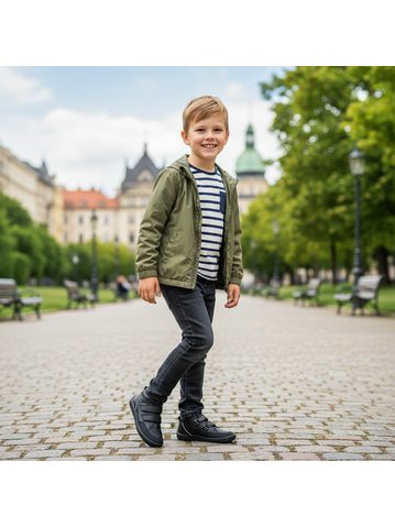 BEDA VYŠŠÍ ZIMNÍ BF 0004/W/SO/MK LUC Black/Grey | Dětské zimní zateplené barefoot boty