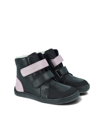 BABY BARE FEBO WINTER Sparkle Black Asfaltico | Dětské zimní zateplené barefoot boty