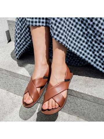 GROUNDIES VEGAN VERONA WOMEN Dark Brown | Dámské barefoot sandály