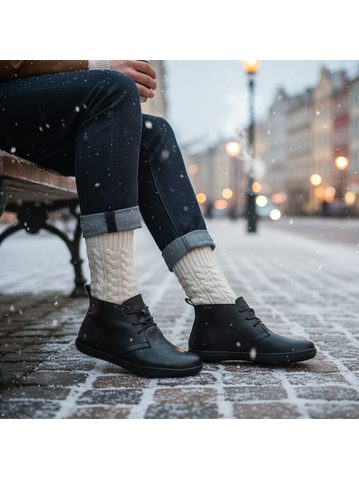 ANGLES ORPHEUS ZIP WINTER Black | Winter Insulated Barefoot Shoes