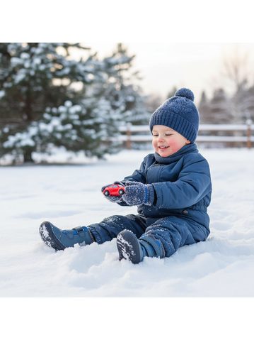 D.D.STEP W070-52893 Dark Blue | Children's winter insulated barefoot shoes