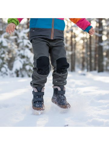 FRODDO VYŠŠÍ KOŽENÉ ZIMNÍ TEX LACES Black | Zimní zateplené barefoot boty