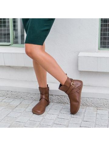 SHAPEN DIVINE Brown | Dámské barefoot kotníkové boty