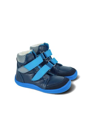 BEDA ZIMNÍ VYŠŠÍ SKY Blue - užší kotník | Dětské zimní zateplené barefoot boty