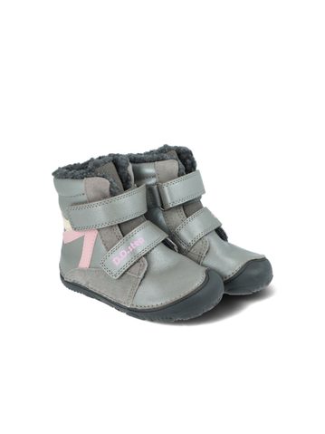 D.D.STEP W073-52306D Tmavě Šedá | Dětské zimní zateplené barefoot boty
