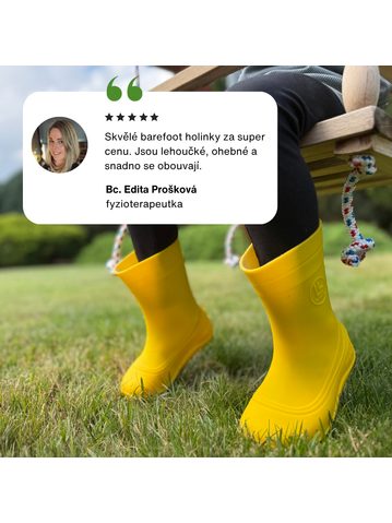 CRAVE MONSOON Yellow | Dětské barefoot holínky