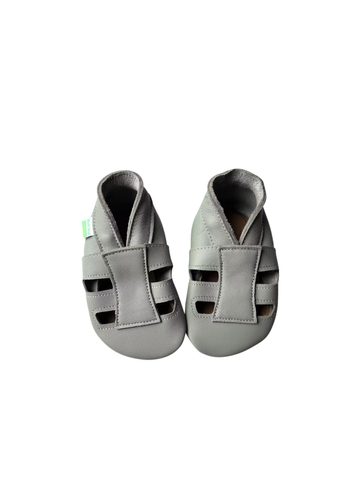 HOPI HOP BAREFOOT KOŽENÉ CAPÁČKY SANDÁLKY Světle Šedé | Dětské barefoot capáčky