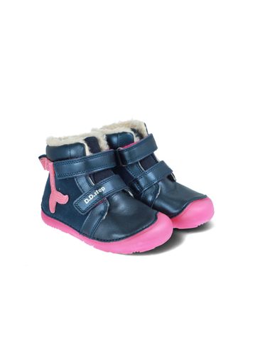 D.D.STEP W073-52684 Tmavě Modrá | Dětské zimní zateplené barefoot boty