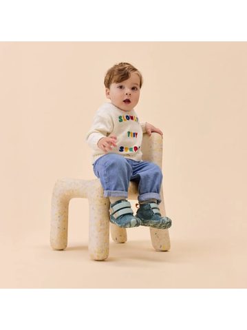 AFFENZAHN PREWALKER LOWBOOT LEATHER TALKY Bunny Green | Dětské první barefoot botičky