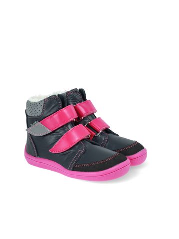 BEDA ZIMNÍ VYŠŠÍ EL Black/Pink - užší kotník | Dětské zimní zateplené barefoot boty 4