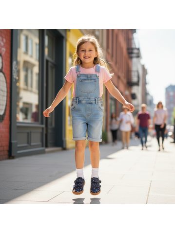 FRODDO TENISKY BASE LEATHER D-VELCRO Dark Blue | Dětské barefoot tenisky