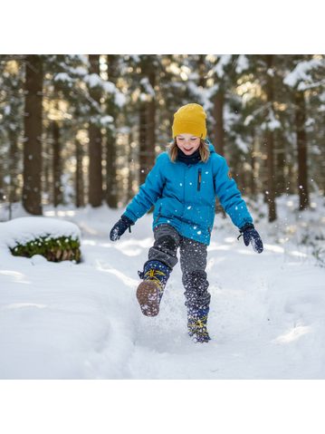 FRODDO ZIMNÍ TEX TRACK WOOL Denim+ | Dětské zimní zateplené barefoot boty