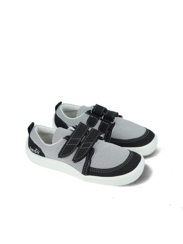 BEDA TENISKY BF 0001/TEX/W/D LUCAS White Black | Dětské barefoot tenisky