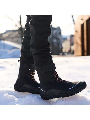 REIMA Talvella Black | Dětské barefoot zimní zateplené boty
