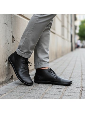 GROUNDIES ODESSA Barefoot+ Black | Dámské barefoot kozačky