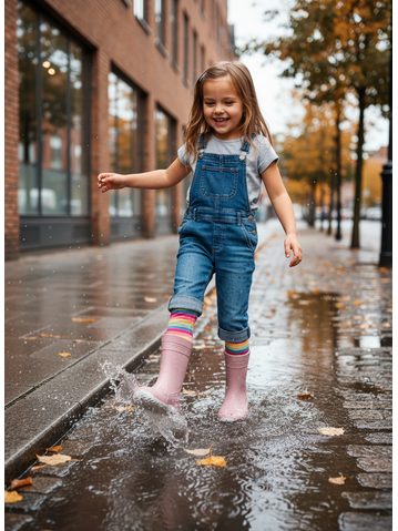 CRAVE SNOWSTORM Navy/Lime | Children's winter insulated boots