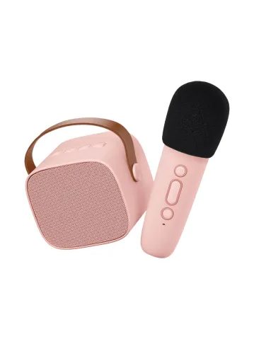 BLUETOOTH KARAOKE SET Růžový mikrofon a reproduktor