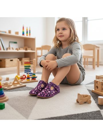 BEDA VYŠŠÍ ZIMNÍ BF 0004/W/SO/MK LUC Black/Grey | Dětské zimní zateplené barefoot boty