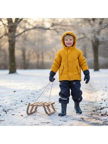 BUNDGAARD MALIK Navy Dino | Dětské zateplené barefoot holínky