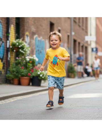 FRODDO SANDAL FLEXY FLOWER Gold Shine | Barefoot sandály