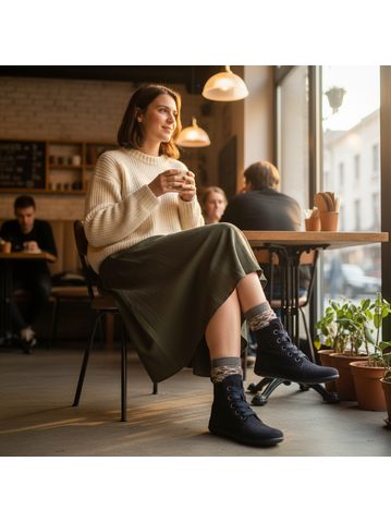 GROUNDIES PHOENIX 2.0 Black | Dámské barefoot kotníkové boty