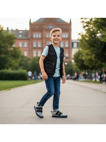 PEGRES All-season sneakers BF54 0.1 Black | Children's barefoot sneakers