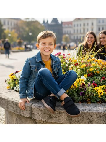 PEGRES All-season sneakers BF54 0.1 Black | Children's barefoot sneakers