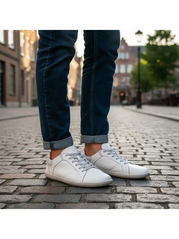 GROUNDIES Galaxy White/Sky Blue | Dámské barefoot tenisky