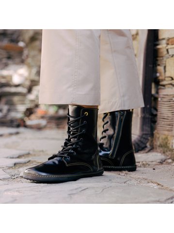 SHAPEN MAVERICK Black Yellow | Kotníkové barefoot boty