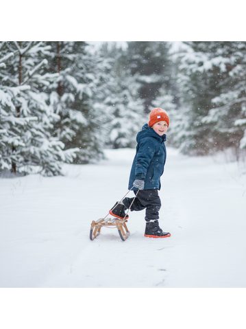 BABY BARE FEBO WINTER Midnight Black Asfaltico | Dětské zimní zateplené barefoot boty