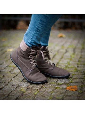 LEGUANO ICEBARE Brown | Kotníčkové zateplené barefoot boty