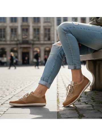 GROUNDIES Galaxy White/Sky Blue | Dámské barefoot tenisky