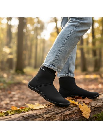 LEGUANO CHESTER Light Black | Kotníkové barefoot boty