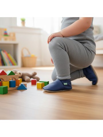 HOPI HOP BAREFOOT KOŽENÉ CAPÁČKY Tmavě modré | Dětské barefoot capáčky