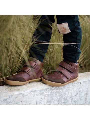 CRAVE TALINN Brown | Dětské zimní zateplené barefoot boty