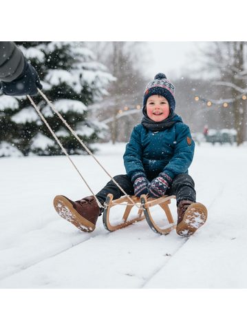 CRAVE SNOWSTORM Navy/Lime | Children's winter insulated boots