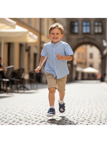 FRODDO TENISKY D-VELCRO 2P White/Denim | Dětské barefoot tenisky