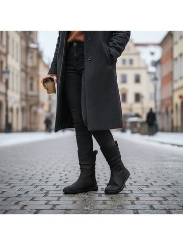 GROUNDIES® ODESSA GX2 Černé | Dámské zateplené barefoot kozačky