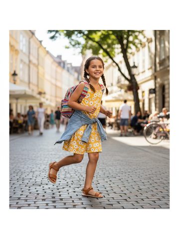 FRODDO SANDAL FLEXY FLOWER Gold Shine | Barefoot sandály