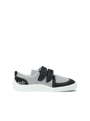 BEDA TENISKY BF 0001/TEX/W/D LUCAS White Black | Dětské barefoot tenisky