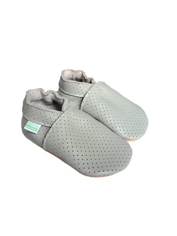HOPI HOP BAREFOOT KOŽENÉ CAPÁČKY Šedé děrované| Dětské barefoot capáčky