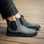 GROUNDIES SIENNA WOMEN Grey Black | Dámské barefoot chelsea boty