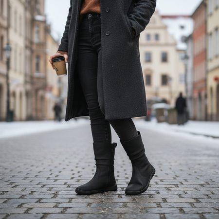 GROUNDIES® ODESSA GX2 Černé | Dámské zateplené barefoot kozačky