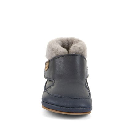 FRODDO ZIMNÍ CAPÁČKY FURRY WALKERS Dark Blue | Dětské první zateplené barefoot botičky