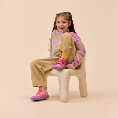 AFFENZAHN LOWBOOT LEATHER FRIENDY OWL Pink | Dětské celoroční barefoot boty